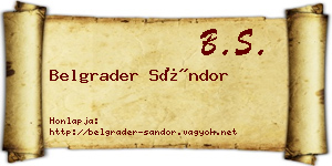 Belgrader Sándor névjegykártya
